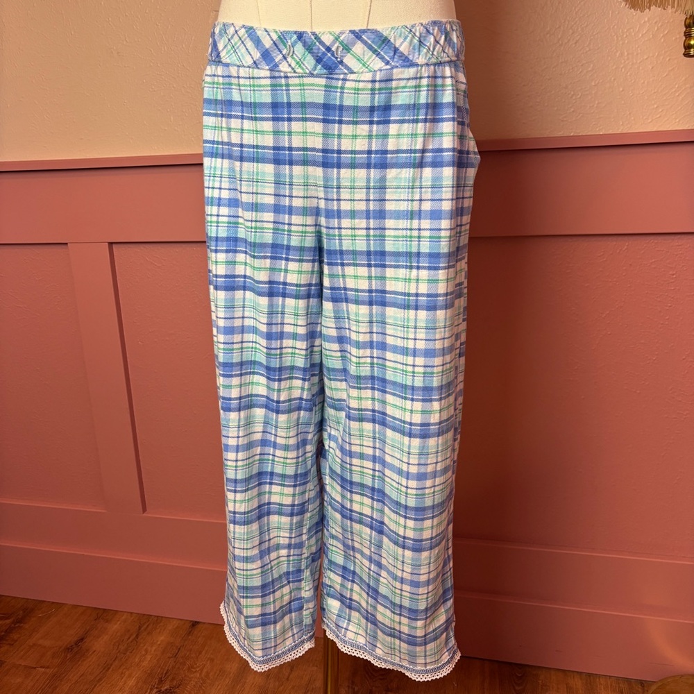 cottage plaid lace pj bottoms

karen neuburgar
sz small
blue white
